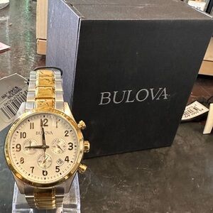 Bulova Two-Tone Chronograph Mens Watch 98B330
